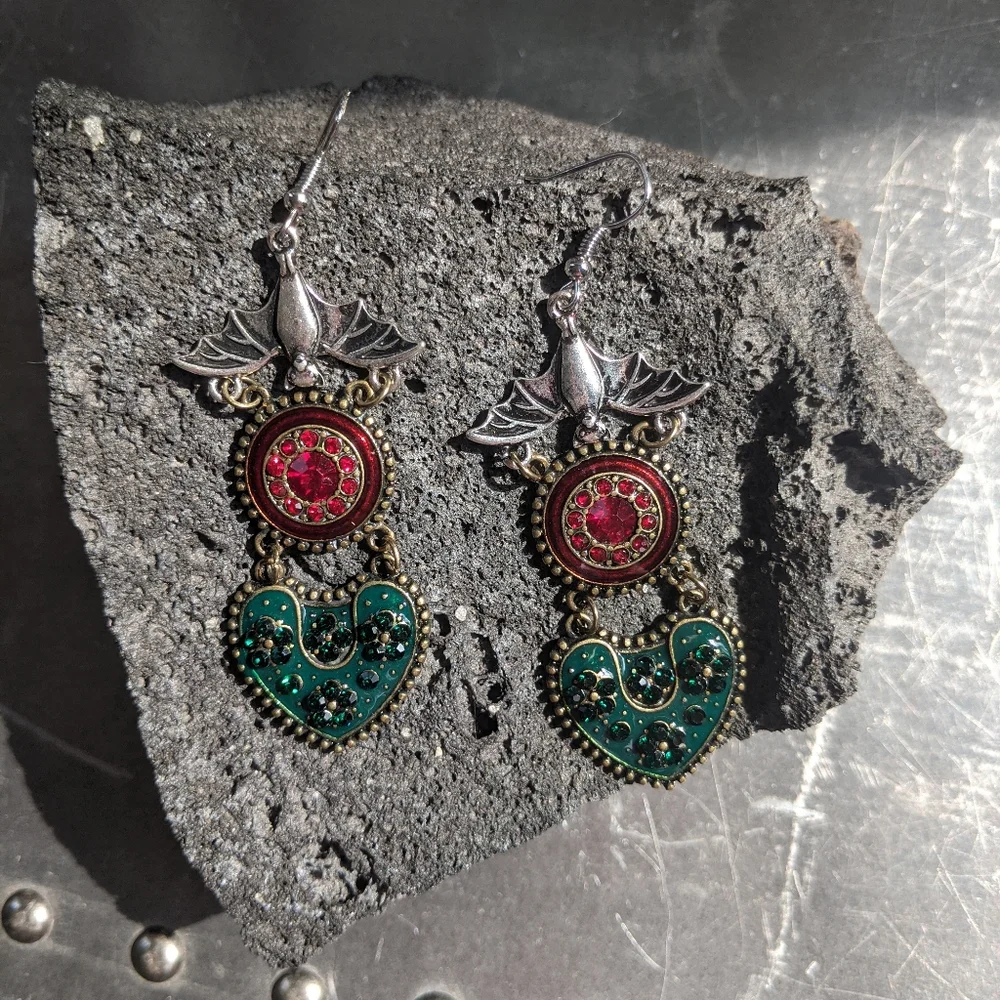 Bats Can Be Glam Rhinestone Earrings
